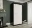Kleiderschrank mit modernen Design Ätna 26, Farbe: Schwarz matt / Weißer Marmor - Abmessungen: 200 x 100 x 62 cm (H x B x T), mit fünf Fächern und zwei Kleiderstangen