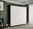 Schiebtürenschrank mit modernen Marmor Muster Ätna 42, Farbe: Schwarz matt / Weißer Marmor - Abmessungen: 200 x 200 x 62 cm (H x B x T), mit 10 Fächern und zwei Kleiderstangen