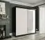 Kleiderschrank mit modernen Design Ätna 86, Farbe: Schwarz matt / Weißer Marmor - Abmessungen: 200 x 180 x 62 cm (H x B x T), mit 10 Fächern und zwei Kleiderstangen