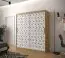 Kleiderschrank mit stylischen Design Dom 56, Farbe: Eiche Artisan / Weiß matt - Abmessungen: 200 x 180 x 62 cm (H x B x T), mit 10 Fächern und zwei Kleiderstangen