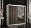 Kleiderschrank mit 10 Fächern Balmenhorn 86, Farbe: Weiß matt / Schwarz matt - Abmessungen: 200 x 180 x 62 cm (H x B x T), mit einer Spiegeltür
