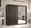 Kleiderschrank mit 10 Fächern Balmenhorn 92, Farbe: Schwarz matt - Abmessungen: 200 x 200 x 62 cm (H x B x T), mit einer Spiegeltür