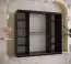 Edler Kleiderschrank mit genügend Stauraum Hochfeiler 20, Farbe: Schwarz / Schwarzer Marmor - Abmessungen: 200 x 200 x 62 cm (H x B x T), mit zwei Spiegel und zwei Kleiderstangen