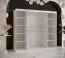 Kleiderschrank mit 10 Fächern Hochfeiler 43, Farbe: Weiß / Weißer Marmor - Abmessungen: 200 x 200 x 62 cm (H x B x T), mit zwei Spiegel