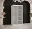 Kleiderschrank mit Marmor Optik Hochfeiler 49, Farbe: Weiß / Schwarzer Marmor - Abmessungen: 200 x 100 x 62 cm (H x B x T), mit fünf Fächern und zwei Kleiderstangen