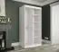 Kleiderschrank mit zwei Spiegel Ätna 04, Farbe: Weiß matt / Weißer Marmor - Abmessungen: 200 x 100 x 62 cm (H x B x T), mit fünf Fächern und zwei Kleiderstangen