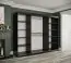 Kleiderschrank mit einer Spiegeltür Ätna 93, Farbe: Schwarz matt / Schwarzer Marmor - Abmessungen: 200 x 250 x 62 cm (H x B x T), mit genügend Stauraum