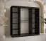 Edler Kleiderschrank mit 10 Fächern Strahlhorn 16, Farbe: Schwarz matt - Abmessungen: 200 x 180 x 62 cm (H x B x T), mit einer Spiegeltür