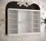 Edler Kleiderschrank mit einer Spiegeltür Liskamm 45, Farbe: Weiß matt - Abmessungen: 200 x 250 x 62 cm (H x B x T), mit drei Türen