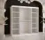 Kleiderschrank mit 10 Fächern Balmenhorn 86, Farbe: Weiß matt / Schwarz matt - Abmessungen: 200 x 180 x 62 cm (H x B x T), mit einer Spiegeltür