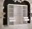 Moderner Kleiderschrank mit genügend Stauraum Hochfeiler 13, Farbe: Weiß / Schwarzer Marmor - Abmessungen: 200 x 180 x 62 cm (H x B x T), mit 10 Fächern und zwei Kleiderstangen