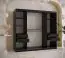 Edler Kleiderschrank mit genügend Stauraum Hochfeiler 20, Farbe: Schwarz / Schwarzer Marmor - Abmessungen: 200 x 200 x 62 cm (H x B x T), mit zwei Spiegel und zwei Kleiderstangen