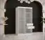 Kleiderschrank mit Marmor Optik Hochfeiler 49, Farbe: Weiß / Schwarzer Marmor - Abmessungen: 200 x 100 x 62 cm (H x B x T), mit fünf Fächern und zwei Kleiderstangen
