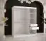Kleiderschrank mit genügend Stauraum Hochfeiler 81, Farbe: Weiß / Schwarzer Marmor - Abmessungen: 200 x 150 x 62 cm (H x B x T), mit fünf Fächern