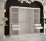 Moderner Kleiderschrank mit zwei Spiegel Hochfeiler 91, Farbe: Weiß / Weißer Marmor - Abmessungen: 200 x 200 x 62 cm (H x B x T), mit 10 Fächern