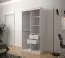 Kleiner Kleiderschrank im modernen Design Mulhacen 04, Farbe: Weiß matt / Schwarz matt - Abmessungen: 200 x 100 x 62 cm (H x B x T), mit genügend Stauraum