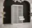 Schmaler Kleiderschrank mit fünf Fächern Liskamm 02, Farbe: Weiß matt / Schwarz matt - Abmessungen: 200 x 100 x 62 cm (H x B x T), mit genügend Stauraum