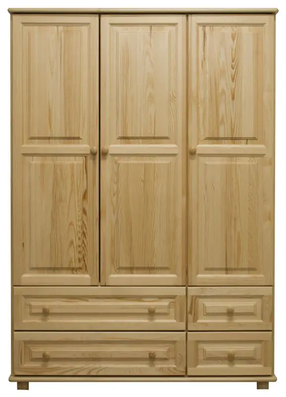 Massivholz-Kleiderschrank Kiefer, Farbe: Natur 190x133x60 cm Abbildung