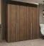 Drehtürenschrank mit Soft-Close-Funktion | Farbe: Walnuss | 2 Meter breit | zwei Kleiderstangen | Kleiderschrank | Griffe: Silber | zwei Fächer