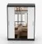 1,5 Meter breiter Kleiderschrank / Schiebetürenschrank | Weiß / Schwarz | Bucegi  04 | mit Spiegel | 2 Türen | Griffe: Aluminium | 250 x 150 x 61 cm