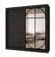 Kleiderschrank | Schwarz Matt | Spiegeltür | Moderne Details | 200 x 62 x 200 cm | Schiebetürenschrank | 10 Fächer | 2 Kleiderstangen | hochwertig Verarbeitet