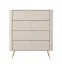 Kommode | Beige | 4 Schubladen | 88 x 38 x 101 cm | Griffe & Beine: Metall | ABS-Kanten | Highboard | modernes Lamellen Design
