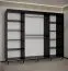 Kleiderschrank mit drei Türen Jotunheimen 72, Farbe: Schwarz - Abmessungen: 208 x 250,5 x 62 cm (H x B x T)