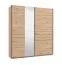 Schiebetürenschrank | Farbe: Eiche Artisan | 1 Spiegeltür | Maße: 195 x 61 x 217,5 cm | 2 Kleiderstangen | Kleiderschrank | 2 Fächer | ABS-Kanten
