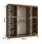Kleiderschrank | 10 Fächer | 2 Kleiderstangen | Farbe: Walnuss Warmia | Schiebetürenschrank | 180 x 62 x 200 cm | 1 Spiegeltür | zuverlässiges Gleitsysteme