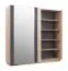 Moderner Kleiderschrank mit großer Spiegeltür Niel 15, Farbe: Eiche / Anthrazit - Abmessungen: 210 x 215 x 61 cm (H x B x T)