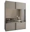 Kleiderschrank / Schiebetürenschrank | Soft-Close | 2 Schiebetüren | 2 Kleiderstangen | 245,5 x 200 x 64 cm | Farbe: Kaschmir | Spiegel | 11 Fächer