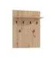Garderobe Komplett - Set A Paduna, 5-teilig, Farbe: Eiche Artisan, ein Garderobenschrank, eine Kommode, ein Schuhschrank mit Sitzkissen, Spiegel und Garderobe mit 6 Haken