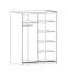 Kleiderschrank / Schiebetürenschrank | 230 x 62 x 220 cm | Eiche Cremona / Kaschmir | 1 Kleiderstange | 6 Fächer | 2 Schiebetüren 