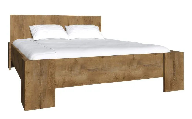 Doppelbett Selun 19, Farbe: Eiche Dunkelbraun - 160 x 200 cm (B x L)