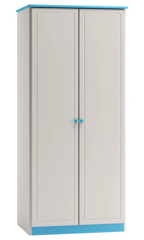 Kiefer-Schrank A-Qualität, Farbe: Weiß / Blau 160x80x60 cm Abbildung