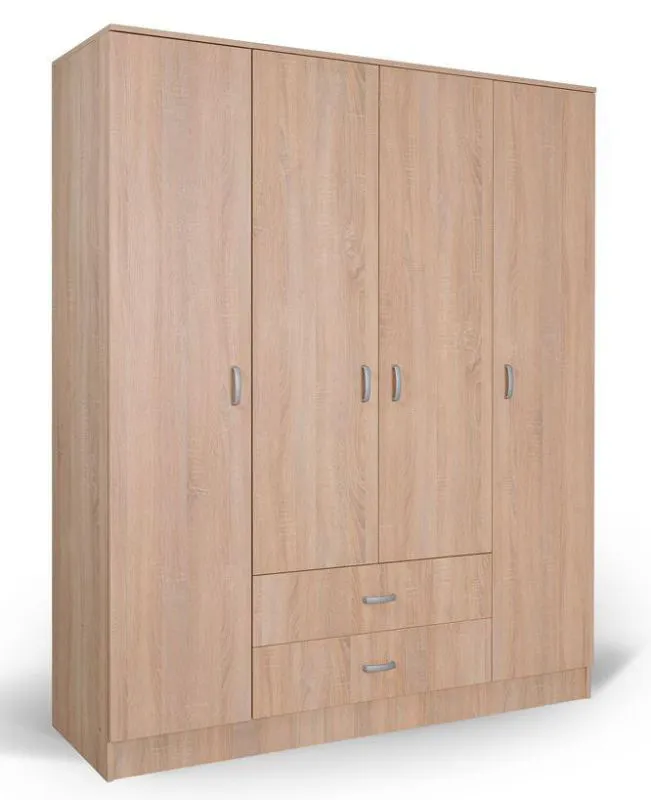 Schlafzimmer - Kleiderschrank, Farbe: Eiche Braun - 200 x 164 x 53 cm (H x B x T) Abbildung