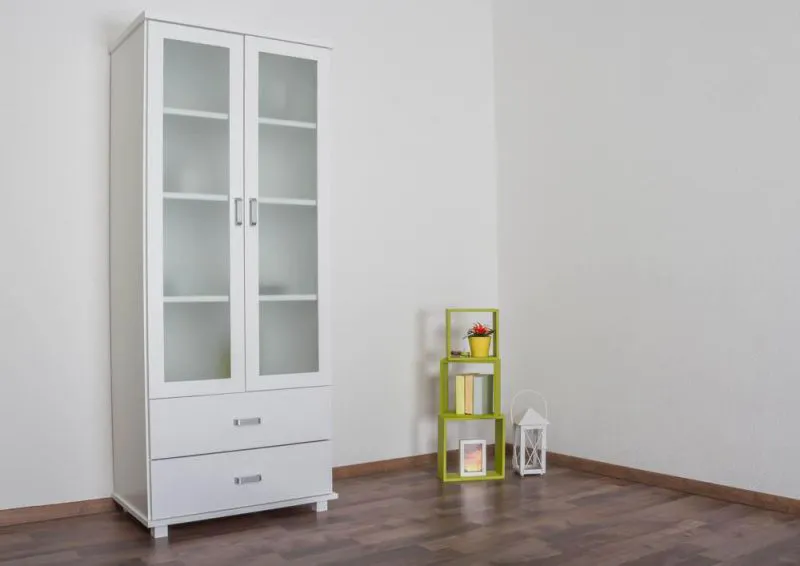 Massivholz-Kleiderschrank Kiefer Weiß 195x80x50 cm Abbildung