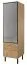 Schrank Slatina 50, Farbe: Eiche / Schwarz, teilmassiv - Abmessungen: 203 x 56 x 63 cm (H x B x T)