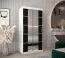 Schiebetürenschrank / Kleiderschrank Jan 01D mit Spiegel, Farbe: Weiß matt / Schwarz - Abmessungen: 200 x 100 x 62 cm ( H x B x T)