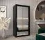 Schiebetürenschrank / Kleiderschrank Bisaurin 1D mit Spiegel, Farbe: Schwarz - Abmessungen: 200 x 100 x 62 cm ( H x B x T)