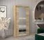 Schiebetürenschrank / Kleiderschrank Jan 01D mit Spiegel, Farbe: Eiche Sonoma - Abmessungen: 200 x 100 x 62 cm ( H x B x T)