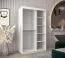 Schiebetürenschrank / Kleiderschrank Bisaurin 2A, Farbe: Weiß matt / Schwarz - Abmessungen: 200 x 120 x 62 cm ( H x B x T)