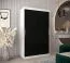 Schiebetürenschrank / Kleiderschrank Bisaurin 2A, Farbe: Weiß matt / Schwarz - Abmessungen: 200 x 120 x 62 cm ( H x B x T)