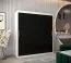 Schiebetürenschrank / Kleiderschrank Bisaurin 4A, Farbe: Weiß matt / Schwarz - Abmessungen: 200 x 180 x 62 cm ( H x B x T)