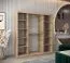 Schiebetürenschrank / Kleiderschrank Aizkorri 04A mit Spiegel, Farbe: Eiche Sonoma / Weiß matt - Abmessungen: 200 x 180 x 62 cm (H x B x T)