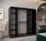 Schiebetürenschrank / Kleiderschrank Bisaurin 5A, Farbe: Schwarz / Weiß matt - Abmessungen: 200 x 200 x 62 cm ( H x B x T)