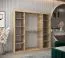 Schiebetürenschrank / Kleiderschrank Combin 05 mit Spiegel, Farbe: Eiche Sonoma / Weiß matt - Abmessungen: 200 x 200 x 62 cm (H x B x T)
