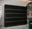 Schiebetürenschrank / Kleiderschrank Jan 06A, Farbe: Schwarz - Abmessungen: 200 x 250 x 62 cm ( H x B x T)