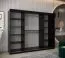 Schiebetürenschrank / Kleiderschrank Bisaurin 6C mit Spiegel, Farbe: Schwarz / Weiß matt - Abmessungen: 200 x 250 x 62 cm ( H x B x T)