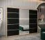 Schiebetürenschrank / Kleiderschrank Jan 06B mit Spiegel, Farbe: Eiche Sonoma / Schwarz - Abmessungen: 200 x 250 x 62 cm ( H x B x T)